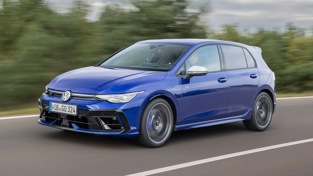 Golf R driving on an open road